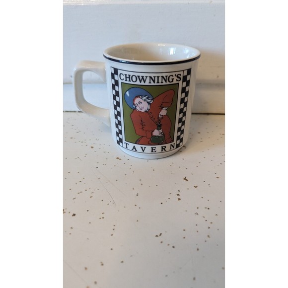 CHOWING'S TAVERN MUG COLONIAL WILLIAMSBURG COLLECTIBLE CHECKERBOARD PATTERN - Picture 1 of 1